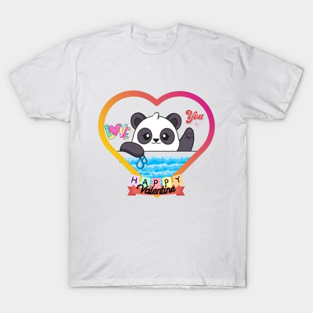 LOVE You HAPPY Valentine T-Shirt by Sashmika Prabhashwara